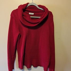 Calvin Klein Medium Red Cowl Neck sweater